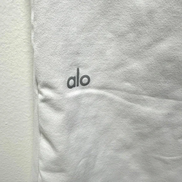 Alo Yoga Womens High Waist Airbrush Seamed Flare Slit Leggings Ivory Small - Picture 6 of 7